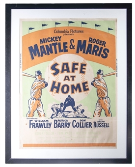 Mickey Mantle and Roger Maris "Safe at Home" Framed Movie Poster 